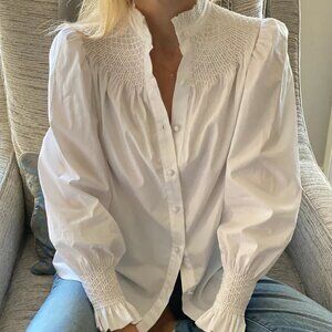 EUC Andion Camelia Blouse White Size S